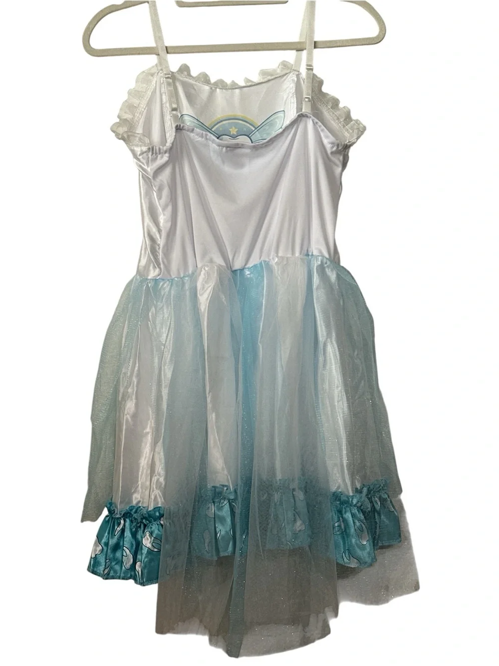 Kids Tooth Fairy Costume Dress - White & Light Blue Large